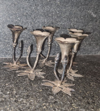 6 pz candelieri candelabri a una luce in argento 800 lavorati a mano