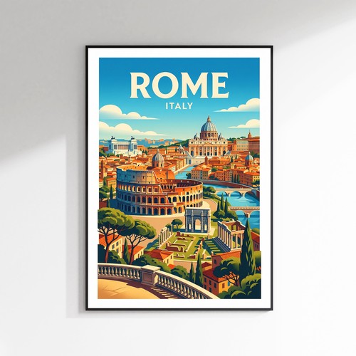 Poster roma italia vintage - poster,