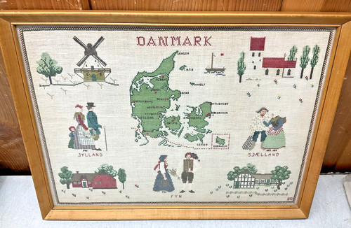 Mappa danimarca ricamo punto - danimarca,