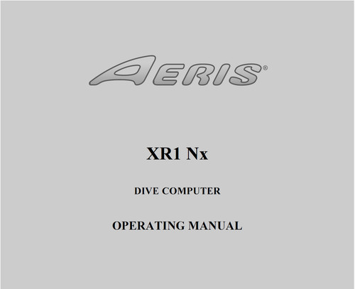 Aeris xr1 manuale uso - manuale, d’uso