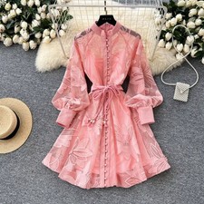 Abito Ricamato Rosa Elegante