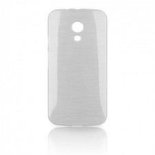 Custodia in TPU Effetto Metallico Bianco per Motorola Moto G (2014)