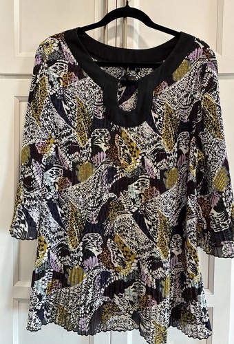 Blusa multicolore plissettata