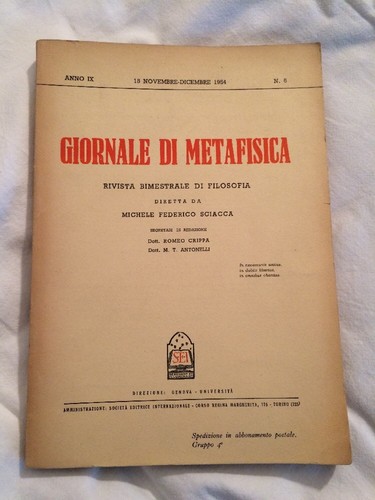 Libro giornale metafisica - giornale,