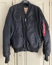 ALPHA INDUSTRIES, BELLISSIMO GIUBBOTTO ORIGINALE, TAGLIA SMALL, NERO- BOMBER JAC