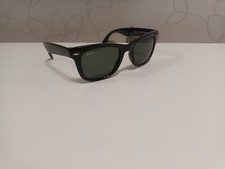 RAY BAN RB4105 50-22 601 FOLDING WAYFARER ORIGINALE NERO LUCIDO LENTE VERDE G15