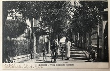 Cartolina Cattolica viale Guglielmo Marconi animata bici Rimini paesaggistica T2