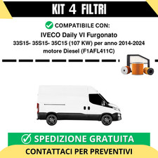 Kit 4 Filtri Tagliando per IVECO Daily VI Furgonato 33S15- 35S15- 35C15 107 k...