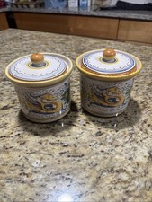 Deruta covered jar (2) w/ Lids