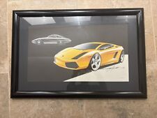 LAMBORGHINI 350 GT litografia firmata numerata 20/999 Misure 80cm X 55 Cm
