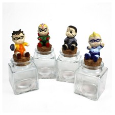 33197 Bomboniere Barattolo Quadrato Vetro Supereroi Nascita Battesimo Confetti