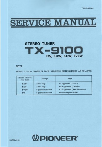 Pioneer 9100 sintonizzatore - pioneer, tx-9100