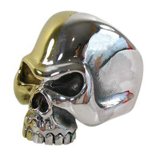 Anello teschio bicolore oro - anello,
