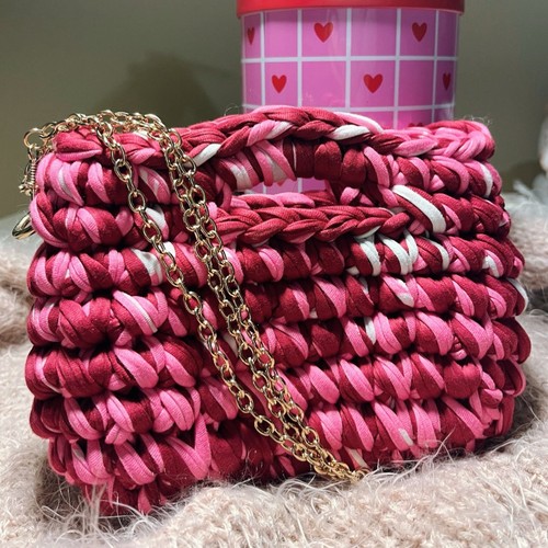 Borsa uncinetto rosa - borsa, e