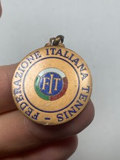 r76_496) Sport Medaglia premio vintage - Gioco tennis AE ? Ø 30 mm