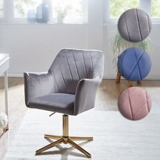 FineBuy sedia girevole velluto