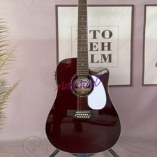 Chitarra elettrica acustica 12 corde Red Takamine Cutway in abete massello Top Factory