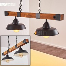 Lampada a sospensione legno/nero soggiorno sala da pranzo camera da letto illuminazione vintage