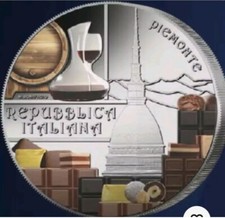 Moneta 5€ Euro Piemonte Barolo e Cioccolato 2025 Enogastronomica Colorata 2025