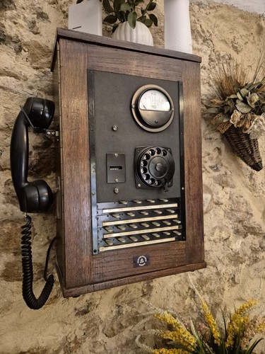 Telefono antico muro - telefono, a
