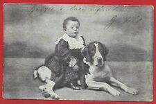 CARTOLINA VG ITALIA - Bambino con cane - 9 x 14 - 1903 MODENA