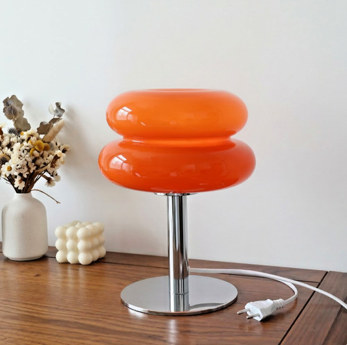 Lampe table verre macaron - lampe,