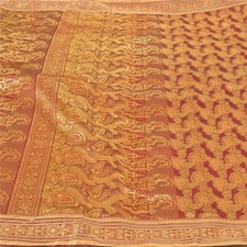 Sari indiani rossi vintage sanscriti arte seta tessuto sari culturale...