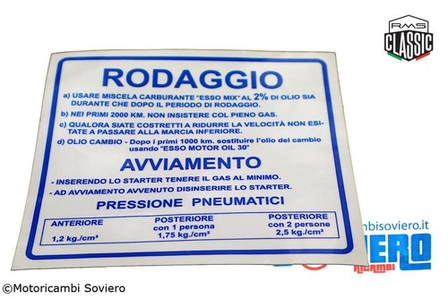 Etichetta adesiva rodaggio - etichetta,