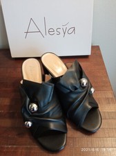  Sabot  vera pelle nero "Alesy'a"