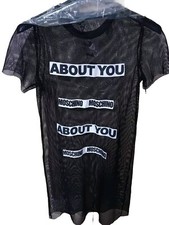 T-Shirt Vestito Abito Donna Moschino Rete Trasparente Mini Abito Copricostume TU