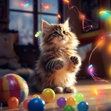 Gattino che gioca immagine
