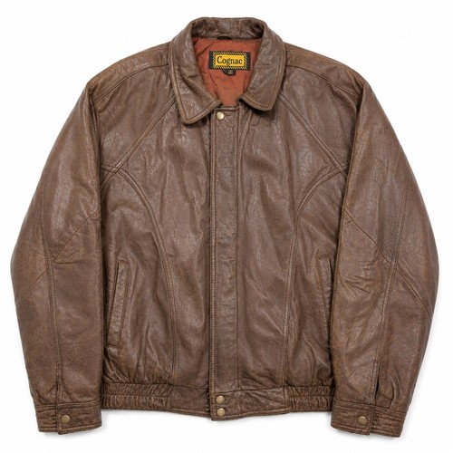 Bomber vintage pelle cognac - bomber,