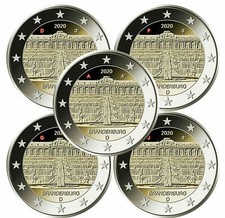 2 EURO COMMEMORATIVA GERMANIA 2020 - BRANDENBURG POTSDAM - ZECCA A - FDC UNC -