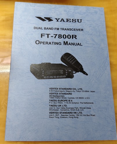 Nuovo yaesu 7800r manuale - nuovo, ft-7800r