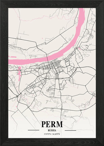Perm neapolitan map framed - neapolitan,