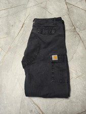 Carhartt Pantaloni da Lavoro Uomo Nero Taglia W28 L34