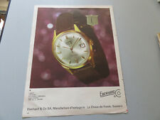 Pubblicità su pagina originale anni 50/60 Advertising vintage EBERHARD & Co.