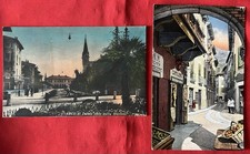 ?2 Belle Cartoline di Arco Trento Merceria Cartoleria visto dalla Stazione?