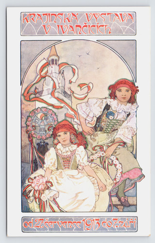 1913 cartolina mucha - cartolina,