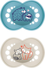 Ciuccio Pure in Set Da 2 Pezzi, Sostenibile, Skinsoft, 16 Mesi, Orso/Volpe