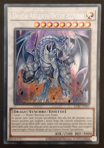 Drago argento occhi azzurri - argento,