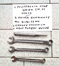 3 Chiavi combinate mis. 8/10/12 vari marchi + 1 Punteruolo Marca Usag  n° 368/04