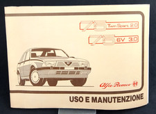 75 TWIN SPARK 2.0  6V 3.0 Alfa Romeo Manuale Uso Manutenzione Instruction