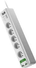 Ciabatta Multipresa con Interruttore e Protezione Sovraccarico 5 Prese + 2 USB