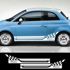 2PZ Adesivi Strisce Battiscopa Lato Porta Auto per Fiat 500 Decorazione Carrozzeria Grafica Vinile