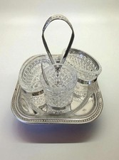 Portaspezie vintage anni '80 in acciaio inox e cristallo