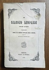 G. Leopardi - Saggio Sopra Gli Errori Popolari Degli Antichi - Le Monnier 1846
