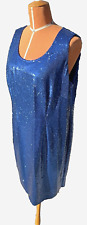 Marina Rinaldi 31 IT Abito Paillettes Bluette Sequin NEW Sheat Kleid Pailletten