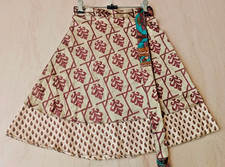 Wrap Sari minigonna midi reversibile multicolore seta boho zingara donna L21''