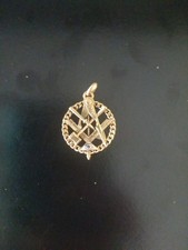 Ciondolo Massonico Oro 14k Squadra Martello Compasso 